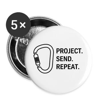 Le Cycle de l’Alpiniste - Lot de 5 grands badges (56 mm) - blanc - Devant