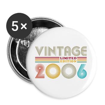 2006 Vintage Rétro Cadeau d’anniversaire - Lot de 5 grands badges (56 mm) - blanc - Devant