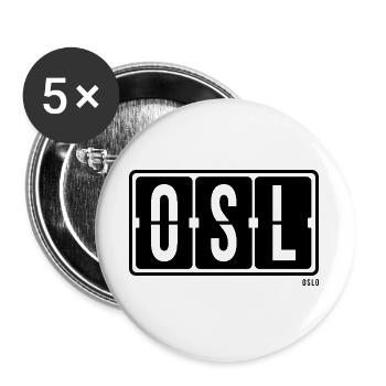 Oslo OSL, T-shirt souvenir de la ville, tasse, casquette, tasse - Lot de 5 grands badges (56 mm) - blanc - Devant