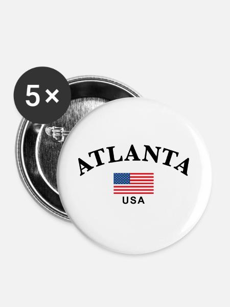 Atlanta, USA - Buttons groß 56 mm (5er Pack) - Weiß
