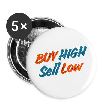 Investor - Trader - Aktien - Börse Lustige Sprüche - Buttons groß 56 mm (5er Pack) - Weiß - Vorne