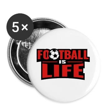 Football_is_life - Buttons large 2.2''/56 mm (5-pack) - white - Front