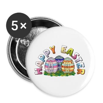 Happy Easter Brick Builder Easter Eggs Bricks - Buttons large 2.2''/56 mm (5-pack) - white - Front