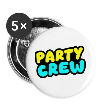 Équipe de fête colorée - Lot de 5 grands badges (56 mm) - blanc - Devant