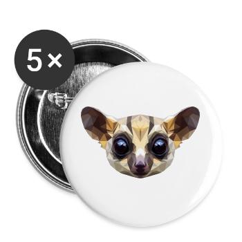 Galago Bush Baby Monkey Galagos Monkey Cute Galago - Buttons large 2.2''/56 mm (5-pack) - white - Front