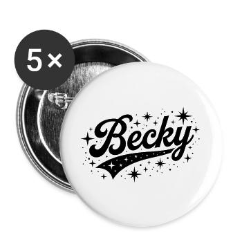 Becky name first last family - Buttons large 2.2''/56 mm (5-pack) - white - Front