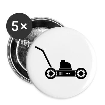 Rasenmäher - Buttons groß 56 mm (5er Pack) - Weiß - Vorne