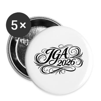 Jga 2026 Bachelor Party - Buttons large 2.2''/56 mm (5-pack) - white - Front