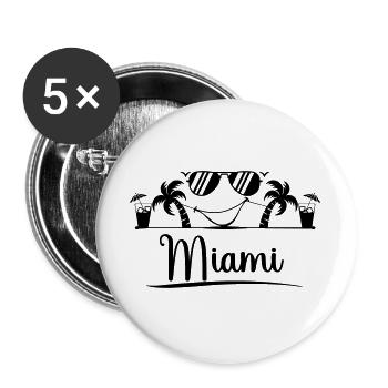 Miami - Buttons groß 56 mm (5er Pack) - Weiß - Vorne
