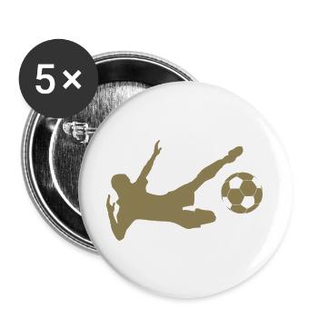 Silhouette minimaliste du joueur de football sur le côté - Lot de 5 grands badges (56 mm) - blanc - Devant