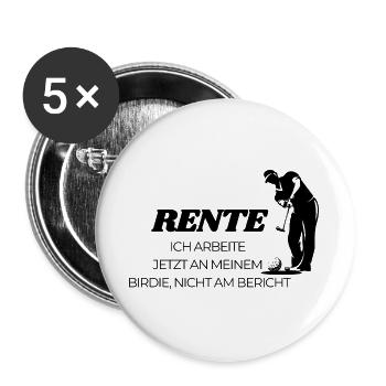 Golfer in Rente  - Buttons groß 56 mm (5er Pack) - Weiß - Vorne