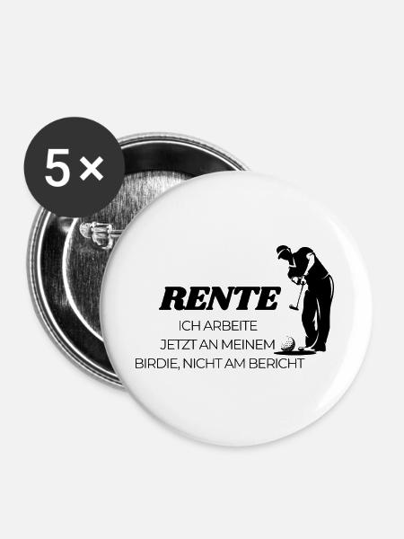 Golfer in Rente - Buttons groß 56 mm (5er Pack) - Weiß
