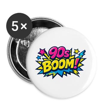 90s Boom Comic Explosion - Buttons large 2.2''/56 mm (5-pack) - white - Front