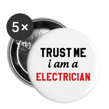 Trust me I'm an electrician: security - Buttons large 2.2''/56 mm (5-pack) - white - Front