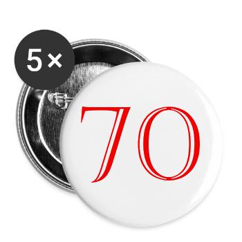 70. 70 YEARS. 70th ANNIVERSARY. 70 YEARS ANNIVERSARY. - Buttons large 2.2''/56 mm (5-pack) - white - Front