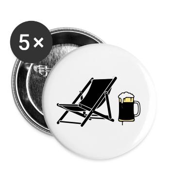 Deck Chair Beer Mug Silhouette - Buttons large 2.2''/56 mm (5-pack) - white - Front