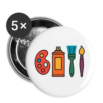 Artistic Painting Set Palette Sprayer Brushes - Buttons large 2.2''/56 mm (5-pack) - white - Front