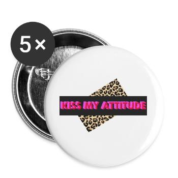 Embrasse-moi l’attitude - Lot de 5 grands badges (56 mm) - blanc - Devant