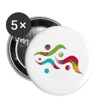 Yoga design_20 - Buttons large 2.2''/56 mm (5-pack) - white - Front