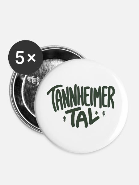 Tannheimer Tal Schriftzug - Buttons groß 56 mm (5er Pack) - Weiß