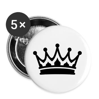Crown Symbol - Buttons large 2.2''/56 mm (5-pack) - white - Front