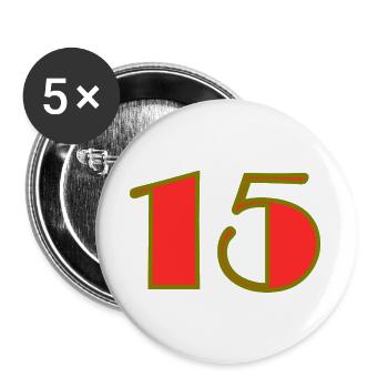 15. 15 YEARS. 15th ANNIVERSARY. 15 YEAR ANNIVERSARY. - Buttons large 2.2''/56 mm (5-pack) - white - Front