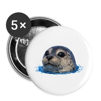Dichtung über Wasser - Buttons groß 56 mm (5er Pack) - Weiß - Vorne