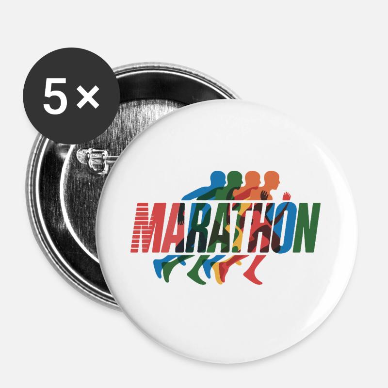 Marathon Color Run - Buttons large 2.2''/56 mm (5-pack) - white