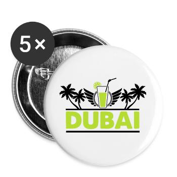 Logo néon de la boisson au citron vert de Dubaï - Lot de 5 grands badges (56 mm) - blanc - Devant