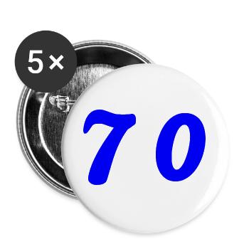70. 70 ANS. 70e ANNIVERSAIRE. ANNIVERSAIRE 70 ANS. - Lot de 5 grands badges (56 mm) - blanc - Devant