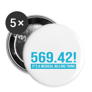Medical Coder - Buttons large 2.2''/56 mm (5-pack) - white - Front