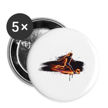 Soccer Player Energy Sport Design - Buttons large 2.2''/56 mm (5-pack) - white - Front