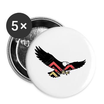 Drapeau des fans d’Adler Allemagne - Lot de 5 grands badges (56 mm) - blanc - Devant