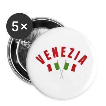 Venezia Italian Flags Emblem - Buttons large 2.2''/56 mm (5-pack) - white - Front