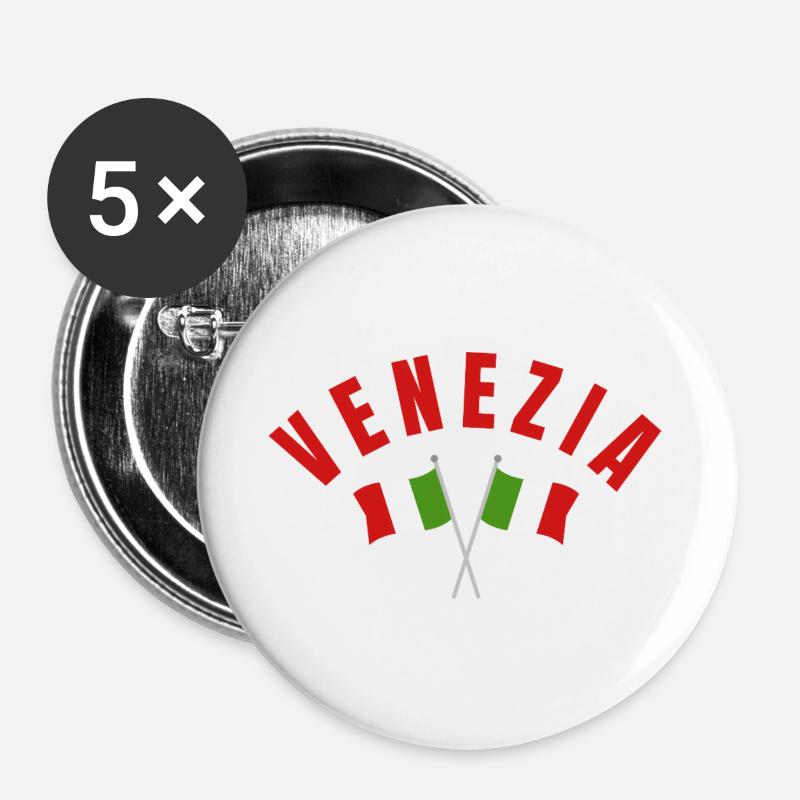 Venezia Italian Flags Emblem - Buttons large 2.2''/56 mm (5-pack) - white