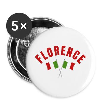 Florenz Italienisches Fahnenwappen Emblem - Buttons groß 56 mm (5er Pack) - Weiß - Vorne