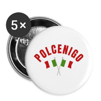 Polcenigo Italian Flags Emblem - Buttons large 2.2''/56 mm (5-pack) - white - Front