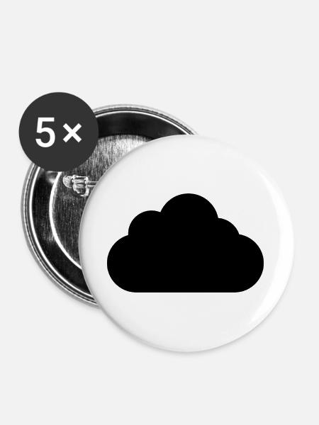 Wolke - Buttons groß 56 mm (5er Pack) - Weiß