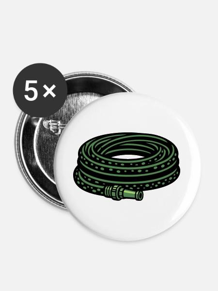 Gartenschlauch Wasser Garten - Buttons groß 56 mm (5er Pack) - Weiß