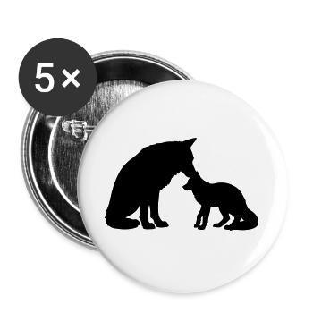 T-shirt Loup Famille - Wolf Family Bond - Buttons large 2.2''/56 mm (5-pack) - white - Front