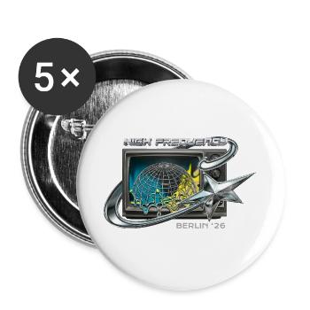 High Frequency Berlin 26 Retro Tech - Buttons large 2.2''/56 mm (5-pack) - white - Front