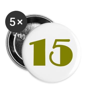 15. 15 YEARS. 15th ANNIVERSARY. 15 YEAR ANNIVERSARY. - Buttons large 2.2''/56 mm (5-pack) - white - Front