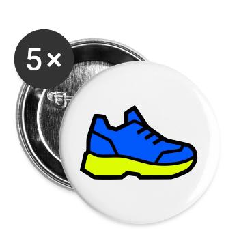 Moderner Laufschuh Sneaker - Buttons groß 56 mm (5er Pack) - Weiß - Vorne