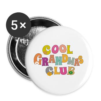 Cool Grandmas Club - Buttons large 2.2''/56 mm (5-pack) - white - Front