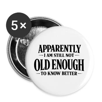 C’est drôle de dire que la typographie vintage est assez ancienne - Lot de 5 grands badges (56 mm) - blanc - Devant