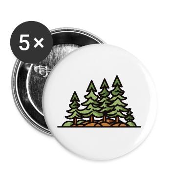 Forest Trees - Buttons large 2.2''/56 mm (5-pack) - white - Front