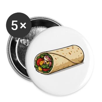 Colourful burrito wrap - Buttons large 2.2''/56 mm (5-pack) - white - Front