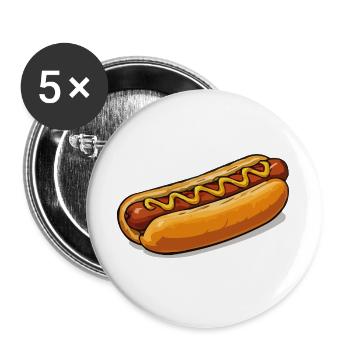 Comic de hot-dogs joyeux - Lot de 5 grands badges (56 mm) - blanc - Devant