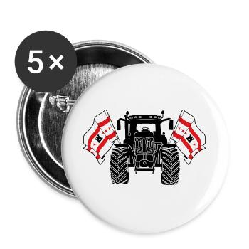 Drenthe_Tractor_Pride - Lot de 5 grands badges (56 mm) - blanc - Devant