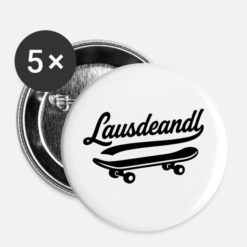 Lausdeandl - Buttons groß 56 mm (5er Pack) - Weiß